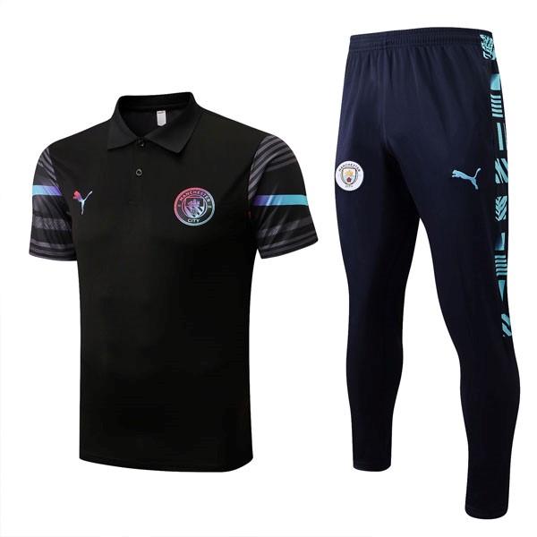 Polo Manchester City Conjunto Completo 2022 2023 Negro